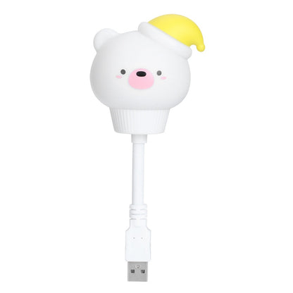 Cute Animal Shaped Night Light USB LED Soft Cartoon Baby Nursery Sleeping Lamp Kid GiftWhite Bear 16cm